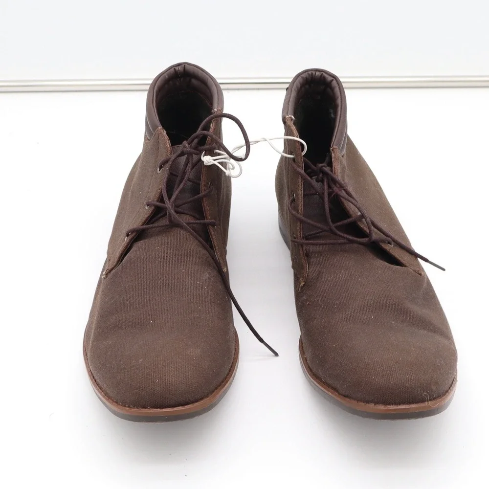 Parker & Sky Chukka Boots Mens 12 Canvas Brown Lace Up Ankle Excellent